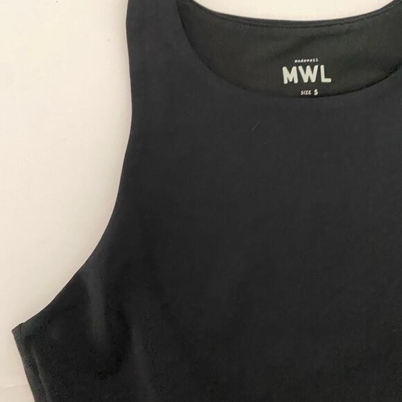 Madewell MWL Form Racerback Crop Tank Top Black S Small New - Picture 6 of 9